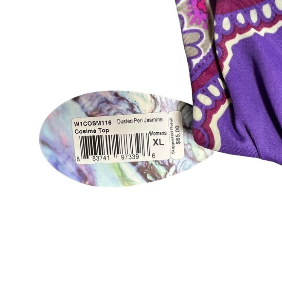 PrAna Cosima Top Bikini Paisley Dusted Peri Jasmine Purple - Picture 6 of 6